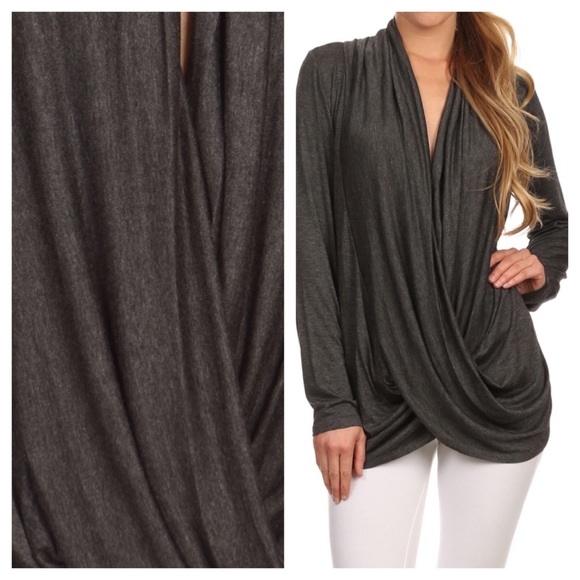 NEW LISTING ‼️ Charcoal Wrap Tunic Top vne… - Picture 7 of 16